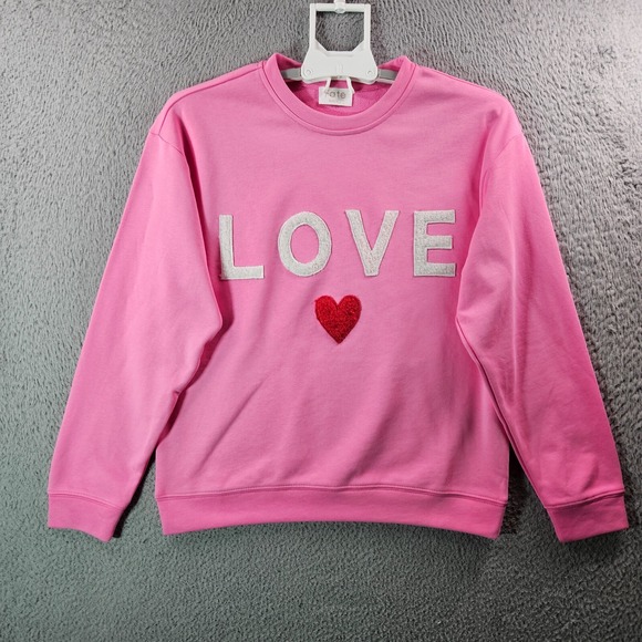 Fate Sweaters - NWOT Fate Sweater Women XS - Love - Heart‎ Pink Preppy